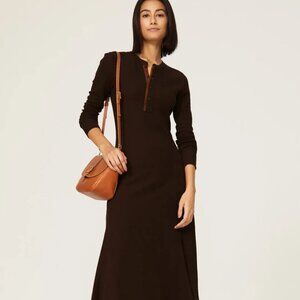 polo henley xs black cabincore cottage coastal work waffle maxi